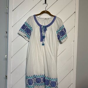 Vineyard Vines White and Blue Mini Dress